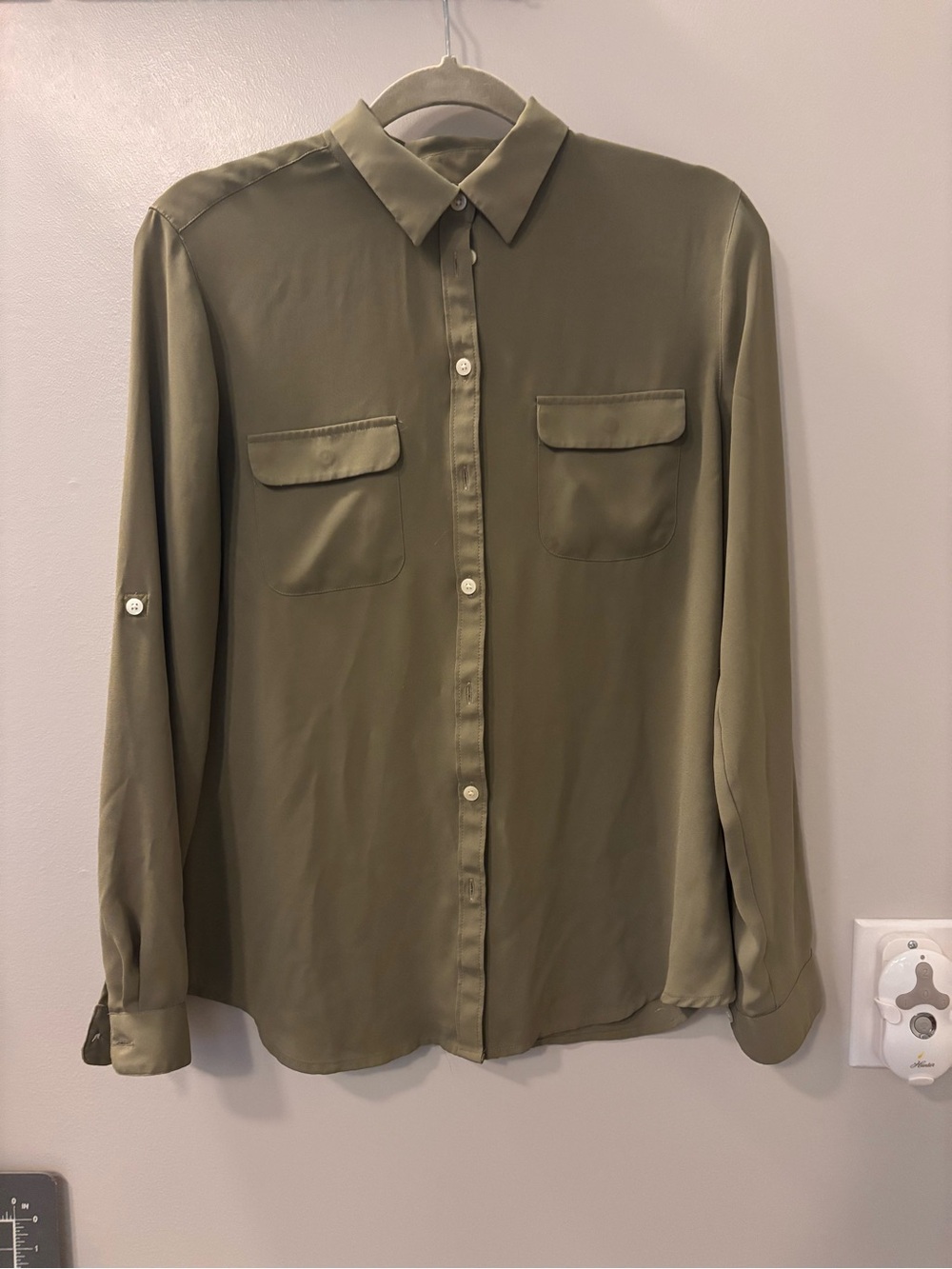 Sage green button down